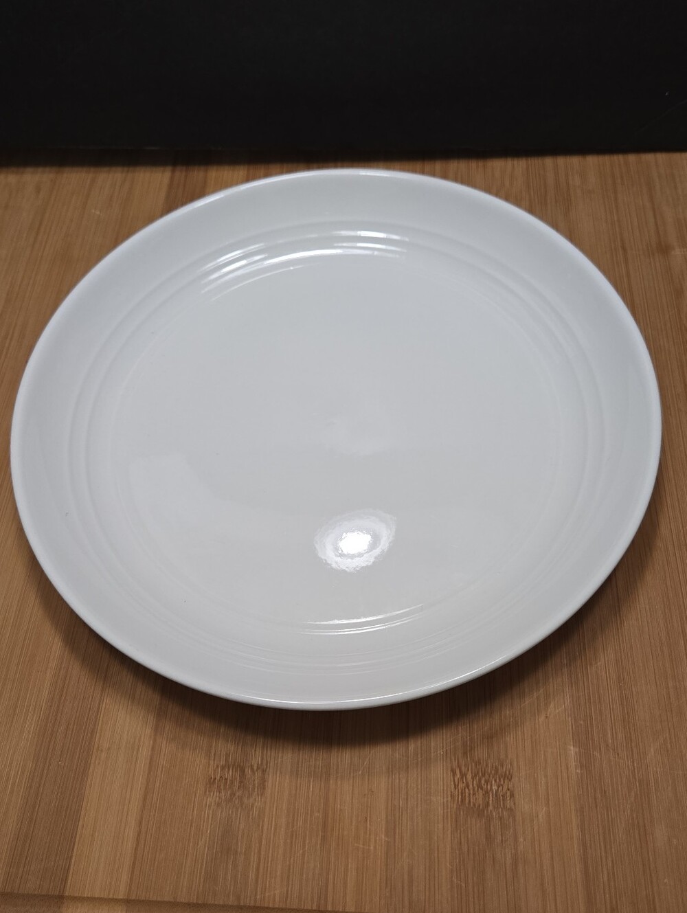 Threshold Target WESTFIELD White Embossed Rings Coupe Dinner Plate 10"
